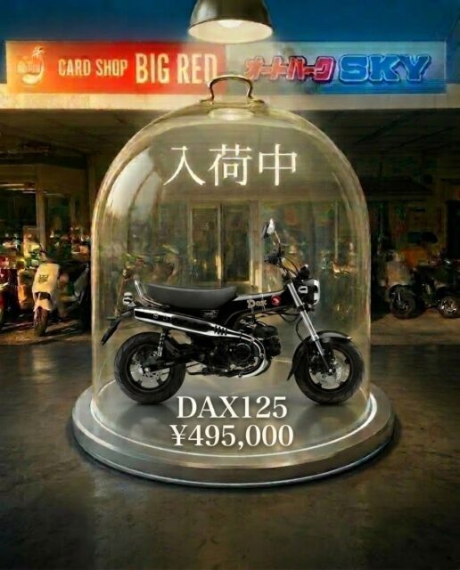 ◇ダックス125
◇¥495,000（小売価格）

レトロで可愛い相棒、ダックス125❗️
どこへでも、軽やかに行こう😙

公式LINEで配布しているクーポン等利用で、お得にお買い上げ頂けます。
また不定期にセールも行っていますので、ご購入をお考えのお客様は気軽にお問い合わせ下さい。

#ダックス125 #ホンダ #バイク #宮崎　#学割